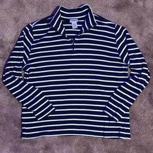 Women’s L.L Bean striped quarter- zip